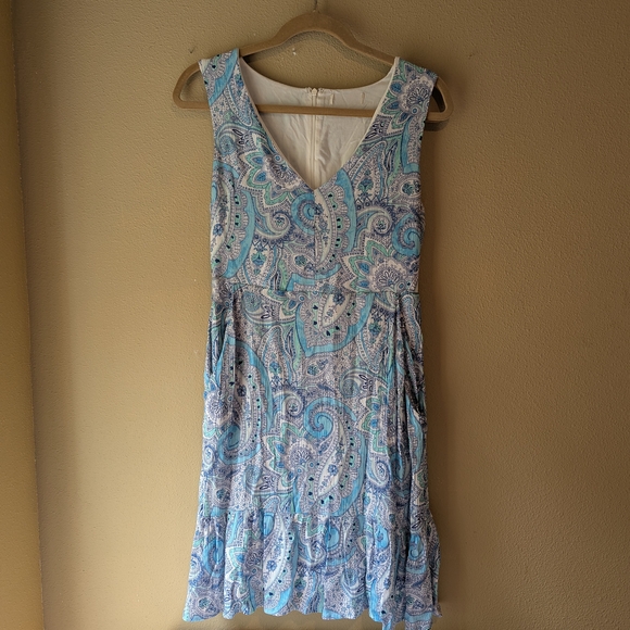 Dresses | Sleeveless Blue Paisley Dress | Poshmark